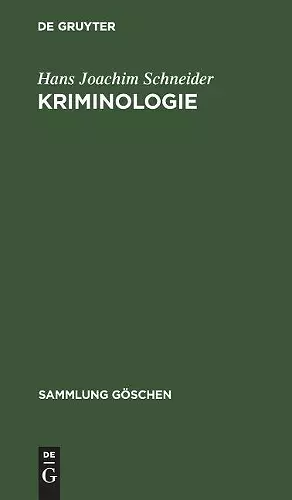 Kriminologie cover