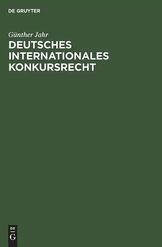 Deutsches Internationales Konkursrecht cover