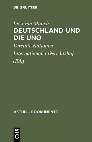 Deutschland Und Die Uno cover