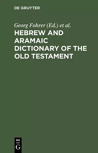 Hebrew and Aramaic Dictionary of the Old Testament cover