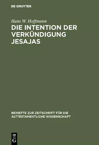 Die Intention der Verkündigung Jesajas cover