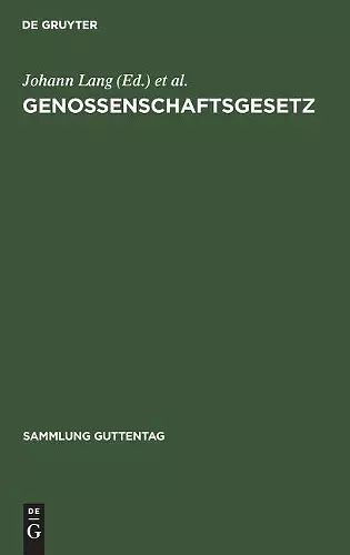 Genossenschaftsgesetz cover