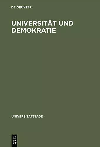 Universität Und Demokratie cover