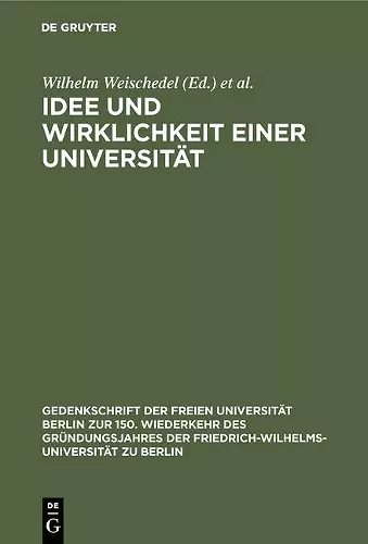 Idee und Wirklichkeit einer Universität cover