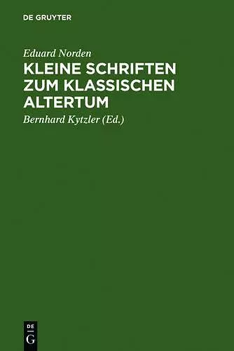 Kleine Schriften Zum Klassischen Altertum cover