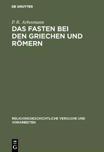 Das Fasten bei den Griechen und Römern cover