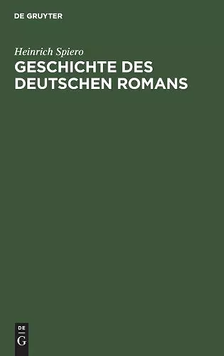 Geschichte Des Deutschen Romans cover