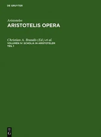 Scholia in Aristotelem cover