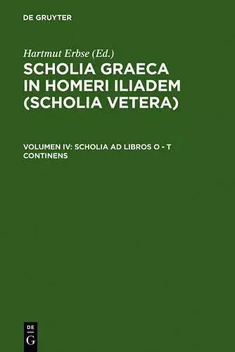 Scholia Ad Libros O - T Continens cover