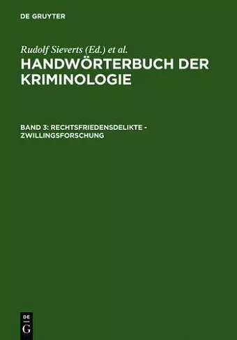 Rechtsfriedensdelikte - Zwillingsforschung cover