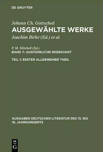 Ausführliche Redekunst. Erster Allgemeiner Theil cover