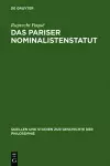 Das Pariser Nominalistenstatut cover