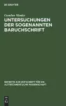 Untersuchungen der sogenannten Baruchschrift cover