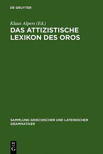 Das Attizistische Lexikon Des Oros cover