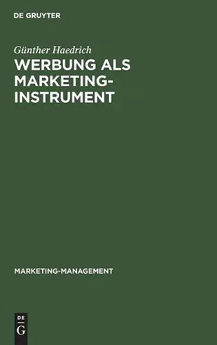 Werbung als Marketinginstrument cover