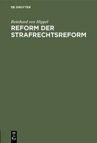 Reform der Strafrechtsreform cover