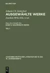 Ausgewählte Werke, Bd 9/Tl 1, Ausgaben deutscher Literatur des 15. bis 18. Jahrhunderts Band 9/Teil 1 cover