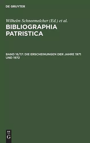 Die Erscheinungen Der Jahre 1971 Und 1972 cover