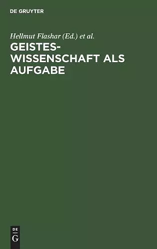 Geisteswissenschaft als Aufgabe cover