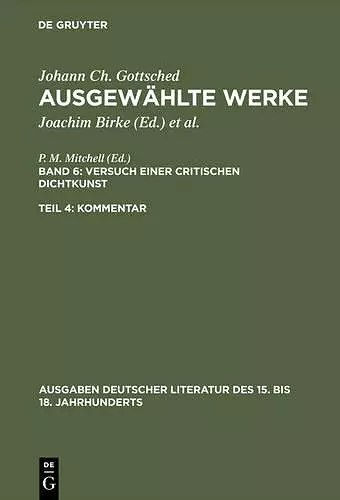 Ausgewählte Werke, Bd 6/Tl 4, Kommentar cover