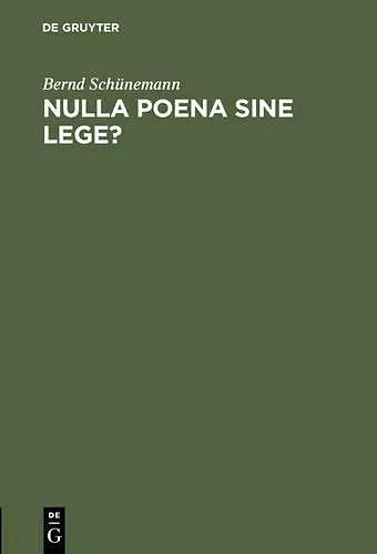 Nulla poena sine lege? cover