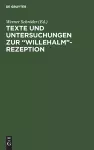 Texte Und Untersuchungen Zur "Willehalm"-Rezeption cover