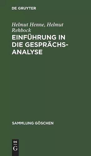 Einführung in die Gesprächsanalyse cover