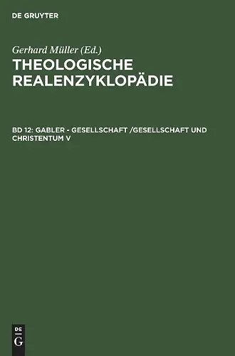 Gabler - Gesellschaft /Gesellschaft Und Christentum V cover