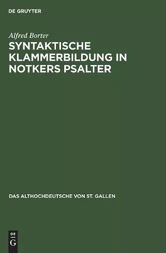 Syntaktische Klammerbildung in Notkers Psalter cover