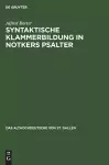 Syntaktische Klammerbildung in Notkers Psalter cover