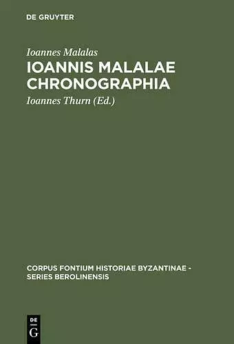 Ioannis Malalae Chronographia cover