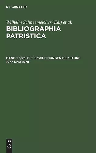 Die Erscheinungen Der Jahre 1977 Und 1978 cover