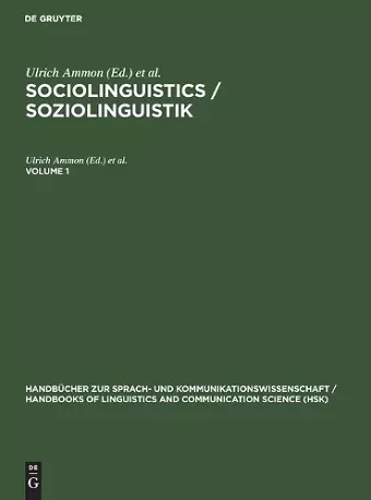 Sociolinguistics / Soziolinguistik. Volume 1 cover