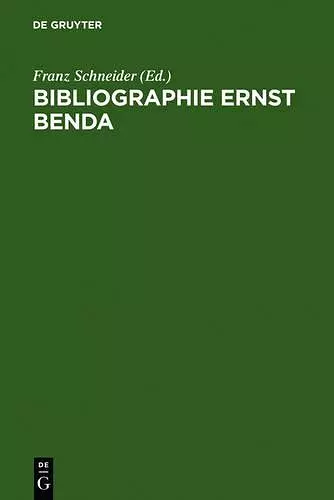 Bibliographie Ernst Benda cover