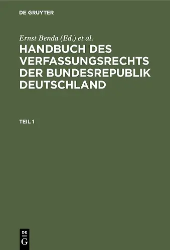 Handbuch des Verfassungsrechts der Bundesrepublik Deutschland cover