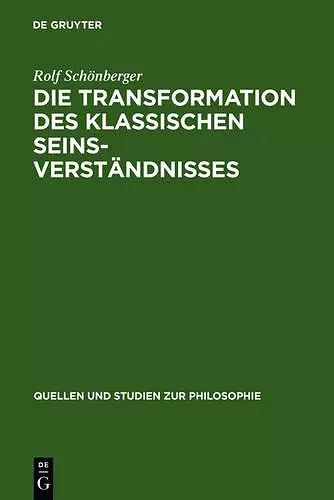Die Transformation des klassischen Seinsverständnisses cover