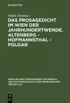 Das Prosagedicht im Wien der Jahrhundertwende. Altenberg - Hofmannsthal - Polgar cover