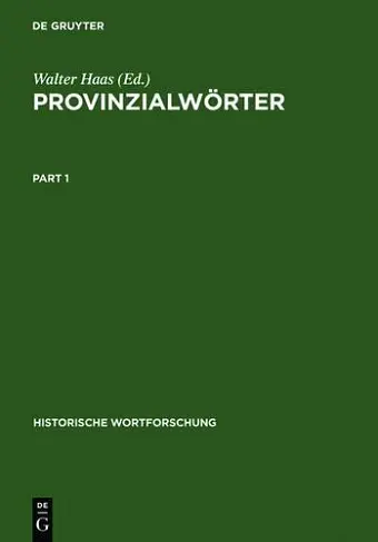 Provinzialwörter cover