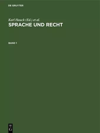 Sprache Und Recht cover