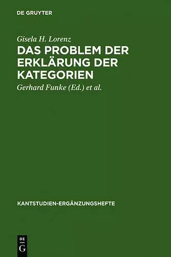 Das Problem Der Erklärung Der Kategorien cover