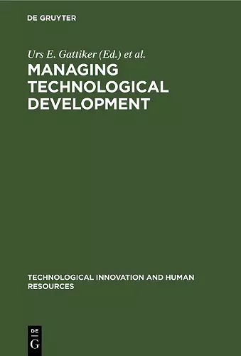 Managing Technological Development cover
