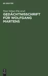 Gedächtnisschrift für Wolfgang Martens cover