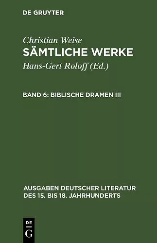 Sämtliche Werke, Band 6, Biblische Dramen III cover