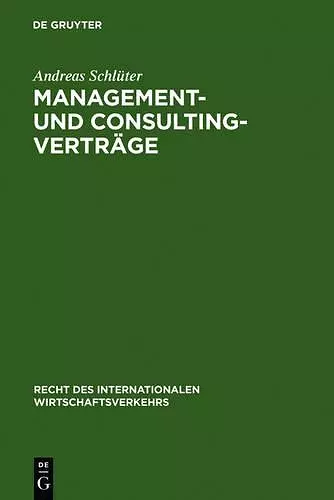 Management- und Consulting-Verträge cover