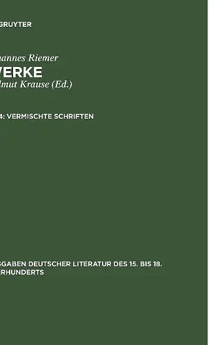 Vermischte Schriften cover