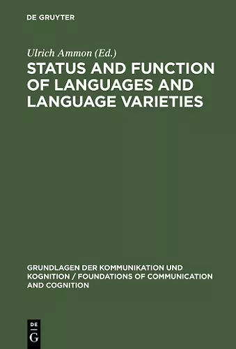 Status and Function of Languages and Language Varieties cover