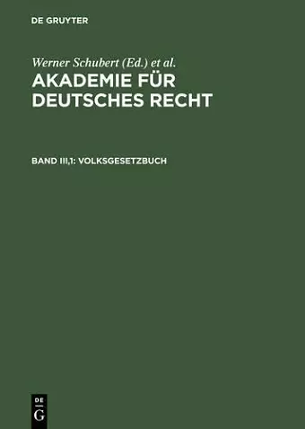 Akademie für Deutsches Recht, Bd III,1, Volksgesetzbuch cover