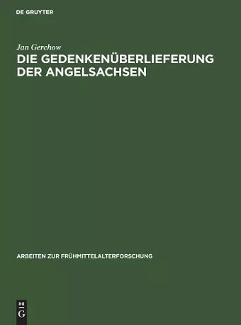 Die Gedenkenüberlieferung Der Angelsachsen cover