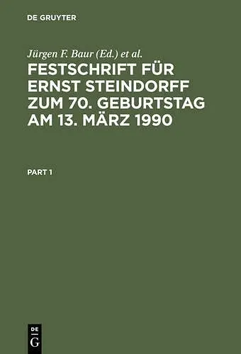 Festschrift Für Ernst Steindorff Zum 70. Geburtstag Am 13. März 1990 cover