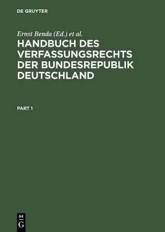 Handbuch des Verfassungsrechts der Bundesrepublik Deutschland cover
